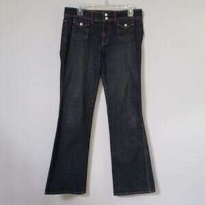 Gap Jeans Womens 6 Low Rise Boot Cut Long Stretch Black Casual Western Classic